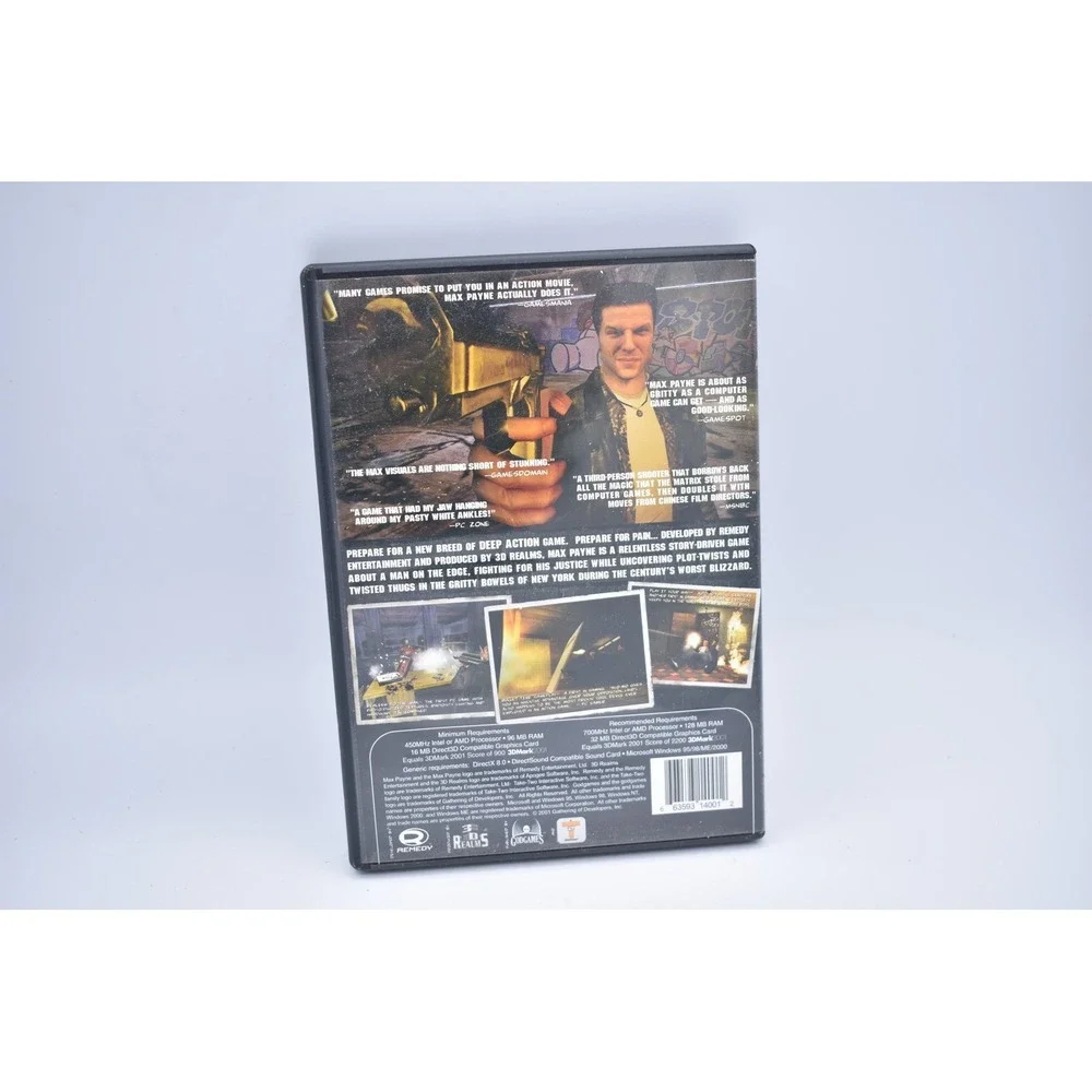 Max Payne PC CD-ROM Video Game 2001 Complete Original Case Insert 0663593140012